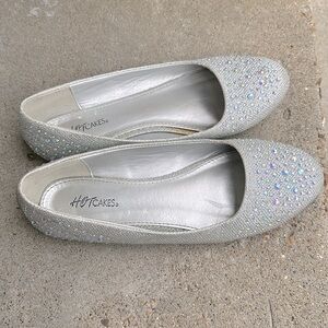 Silver Glitter Hotcakes Flats